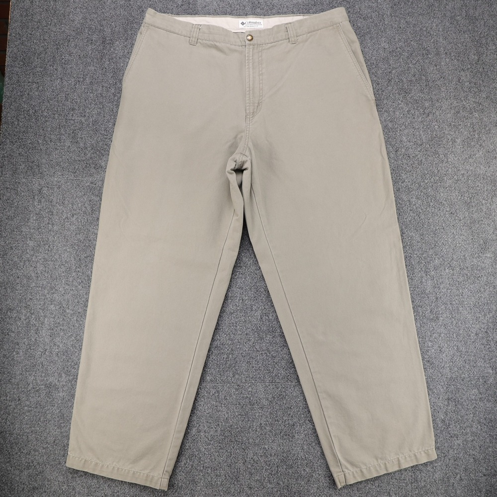 Columbia Mens AM8142 Khaki Cotton Canvas‎ Utility Hiking Pants 38x30 Tan